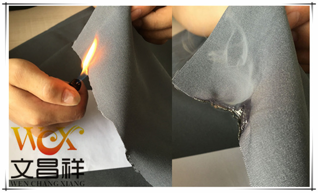 Leave  Flame-retardant fabric that extinguishes fire